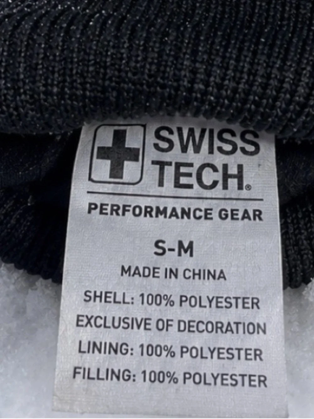 Swiss Tech Black Quilted Insulated Winter Gloves New Without Tags